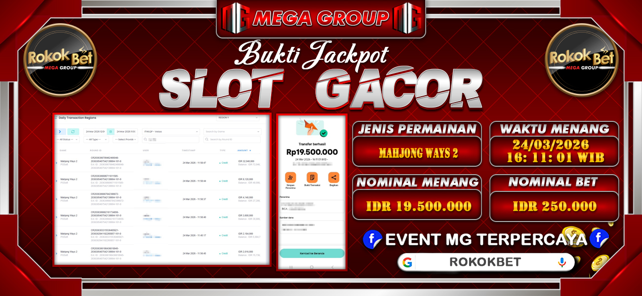 Bukti JP situs Rokokbet hari Selasa, 24 Maret 2026