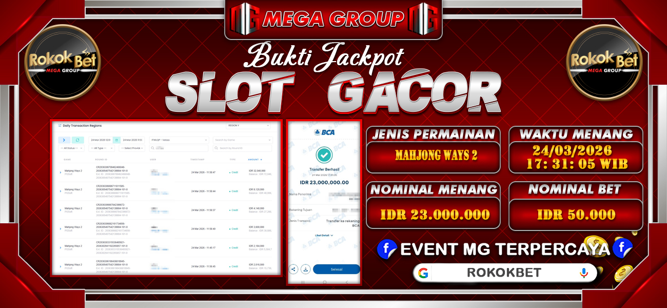 Bukti JP situs Rokokbet hari Selasa, 24 Maret 2026